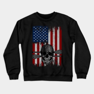 lacrosse american flag Vintage LAX Crewneck Sweatshirt